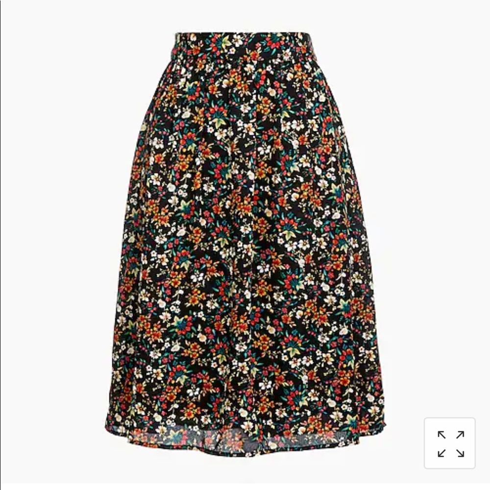 J.CREW Mercantile Black Floral Skirt